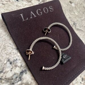 LAGOS Silver hoops Textured Hoop Earrings